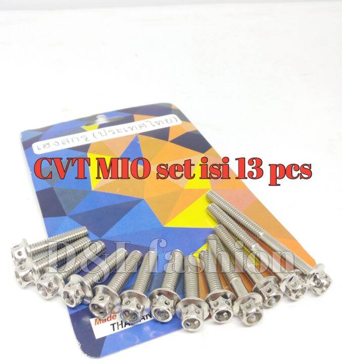 Baut Cvt Probolt Mio Chrome Set Isi Pcs Baut Blok Cvt Yamaha Mio