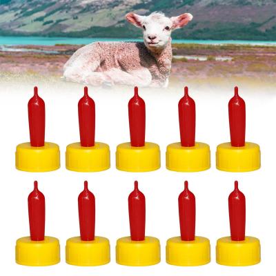 Kesoto 10-Pack Lamb Drink Bottle Nipple Livestock Feeding Drinking Pacifier Milk Drink Nipple Silicone for Nursing Lamb Goat Feed Pet Farm Supplies