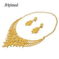 Dubai Jewelry sets gold plated necklace earrings African bridal gifts pendants collares wholesale jewellery set for women