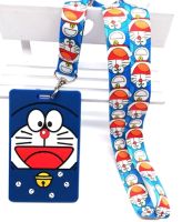 New Retail 1 pcs Soft Silicone anime Doraemon Sign Card ID Holder With Hanging String Keychain T45