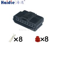 【CW】 1 50 sets 8 Pin Waterproof Electrical Sealed Automotive Connector 6195 0038 Socket With Pins And Seals