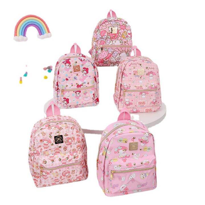 sanrio-mymelody-hellokitty-backpack-for-kids-student-large-capacity-waterproof-printing-leisure-multipurpose-bags