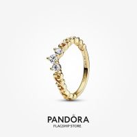 Official Store Pandora 14K Gold Plated Regal Swirl Tiara Ring