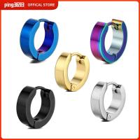 PING3693 2pcs เหล็กไร้สนิม ต่างหูห่วงฮักกี้ทรงกลม ใช้ได้ทุกเพศ เล็กๆน้อยๆ หูหัวเข็มขัด หูหัวเข็มขัด การออกแบบเฉพาะ หมุดเจาะหู เด็กๆเด็กๆ