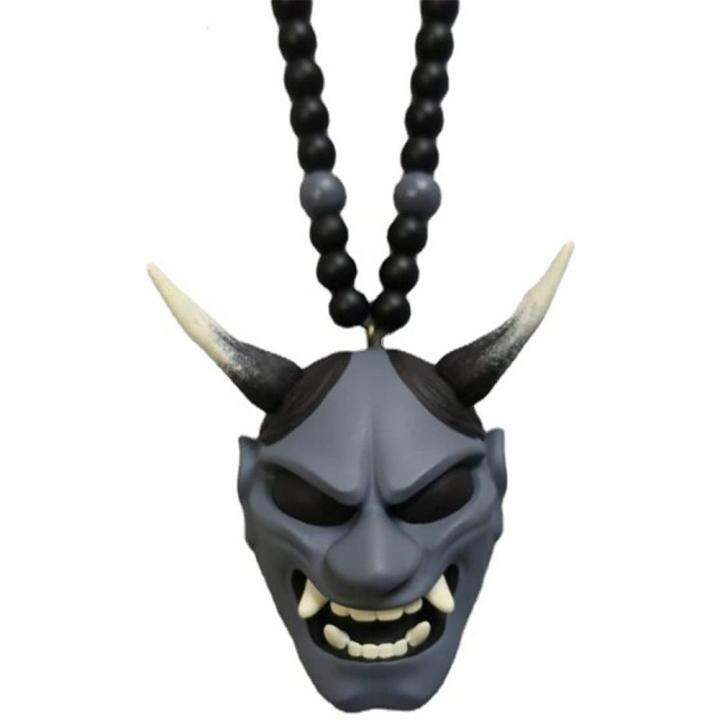 Japanese Oni Samurai Helmet Car Hanging Pendant Samurai Kabuto Masks Car Rear View Mirror