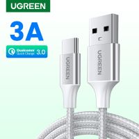 [KOLT Digital] UGREEN สาย USB Type C สำหรับ Samsung S9 S8 Fast Charge Type-C สายชาร์จโทรศัพท์มือถือสาย USB C สำหรับ Xiaomi Mi9 Redmi Note 7