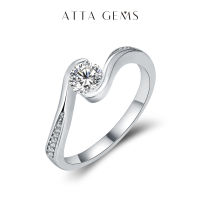 ATTAGEMS Solitaire ชายแหวน5.0มิลลิเมตรรอบเพชร Moissanite โบราณ925แหวนเงินสำหรับผู้หญิงแต่งงานเครื่องประดับ Fine