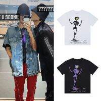 【HOT】KPOP BTS J-HOPE Kanye Same Cotton เสื้อยืดพลัสขนาด Tide ยี่ห้อ Skull พิมพ์หลวมแขนสั้น TOP 2022 ฤดูร้อนใหม่ผู้ชายผู้หญิงเกาหลีสไตล์แฟชั่นเสื้อลำลอง TEE100%cotton