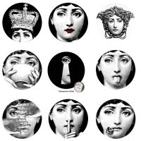 【Online】 Paper Bag Shop นักออกแบบวอลล์เปเปอร์ Fornasetti 9ชิ้น Milan โปร่งใสตกแต่งห้องนั่งเล่นห้าขนาดเพื่อ Shoose