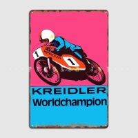 Wanghuilishop Vintage Kreidler Race Decal ป้ายโลหะเหมาะสำหรับคลับ,ปาร์ตี้,แผ่นบาร์การพิมพ์ดีบุกป้ายโปสเตอร์