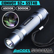 Đèn pin EDC chính hãng Convoy S2+ SST40 1800lm 18650 thuận tiện cho công
