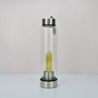 2021 New 500ML Natural Gemstone Glass Carafe Direct Drinking Crystal Stick Cup Glass Bottle with Rope