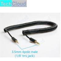 3.5mm TRRS connector Spring Coiled Cable Powers for Corne split keyboard Audio Micro-type Mics 1/8‘’4 pole Audio cord Cables