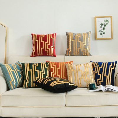 45x45cm/18x18inch Velvet Cover Cushion Pillow Gilded Cushions Pillowcases for Pillows Decorative for Living Room Pilowcase Sofa Covers