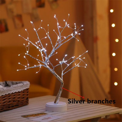 LED Night Light Usb Mini Christmas Tree Copper Wire Garland Lamp For Home Bedroom Decor Fairy Lights Luminary Holiday lighting