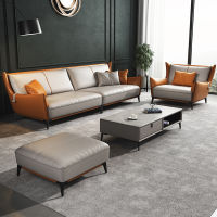 LUSSO sofa genuine leather l shape โซฟา โซฟาหนังแท้ โซฟา4ที่นั่งโซฟาหนัง living room Italian customize RJ007