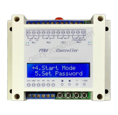 สี่ช่องตั้งโปรแกรมเวลาได้รีเลย์99-Step Multi-Channel Timing Trigger วาล์วน้ำเชื่อมต่อควบคุม PTR4SP