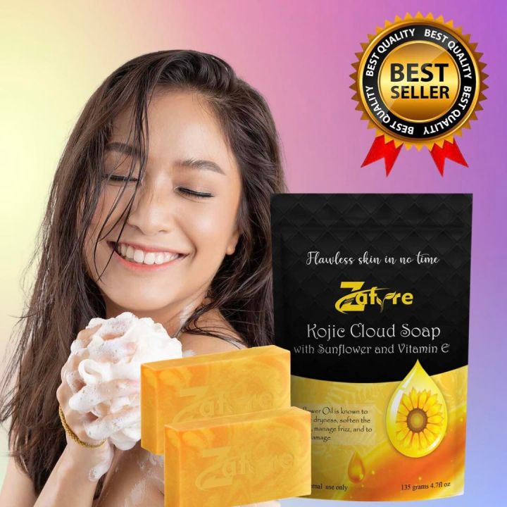 ORIGINAL ZAFYRE KOJIC CLOUD SOAP WITH SUNFLOWER OIL & VITAMIN E KOJIC