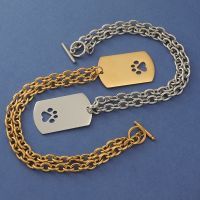 [COD] RUMNVNTY stainless steel buckle military badge necklace glossy surface can be engraved dog paw