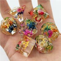 【CW】 7Pcs Polyhedral Set Resin Dices Table Games Accessory D6 D10 D12 D20 D amp;d DND