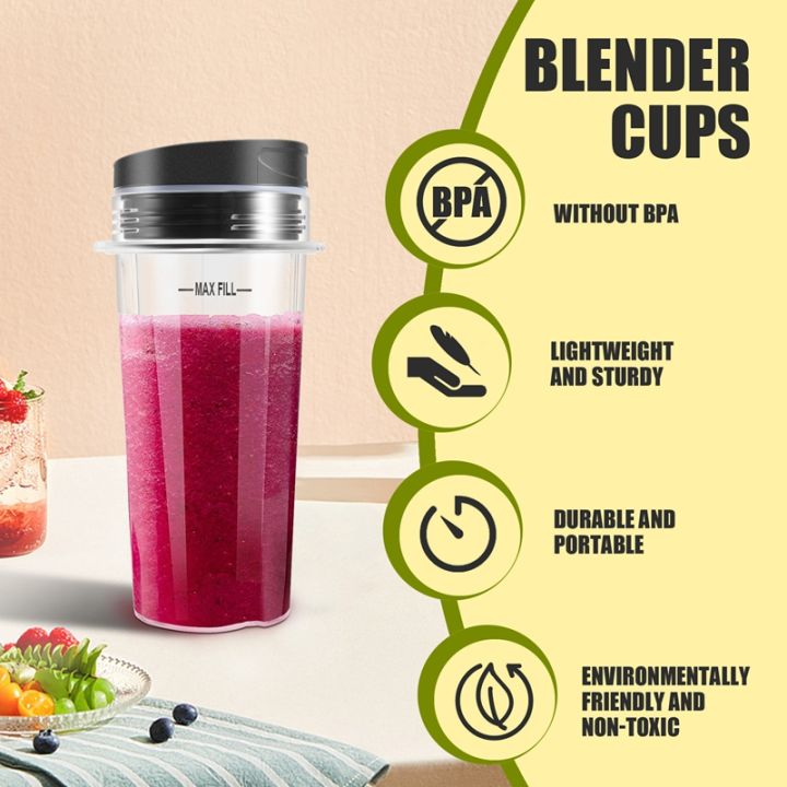 Blender Cup with Lid for Ninja, Single Replacement Parts for BL740