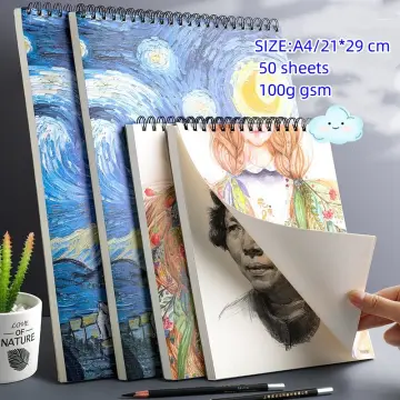 A4/8K/16K Sketchbook For Markers Drawing Spiral Notebook Blank Sketch Paper  Kraft Cover Pencil Painting Notepad Art Supplies