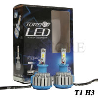 ไฟหน้ารถยนต์  led h3 หลอดไฟหน้ารถยนต์ led 6000K รุ่น t1 turbo led ไฟ led ขั้ว h3 (1คู่)