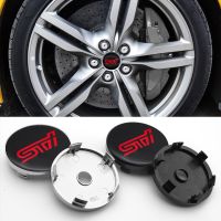 Style car STI 4pcs 60mm wheel center cover car tire center 3D logo decorative decal for Subaru Forester Outback impreza WRX LEVORG BRZ XV