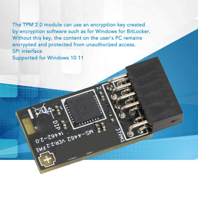 โมดูลความปลอดภัยการเข้ารหัส TPM2.0ความปลอดภัยอะไหล่ที่จัดเก็บข้อมูลที่เสถียรโมดูล TPM2.0 1Pin 12แบบสแตนด์อโลนสำหรับเมนบอร์ด WRX80สำหรับ Windows 10 11นิ้ว