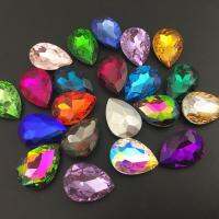 hotx【DT】 4x6mm 30x40mm Colors Teardrop Glass Stone Pointed back Pear Rhinestone Droplet Beads for Jewelry Making