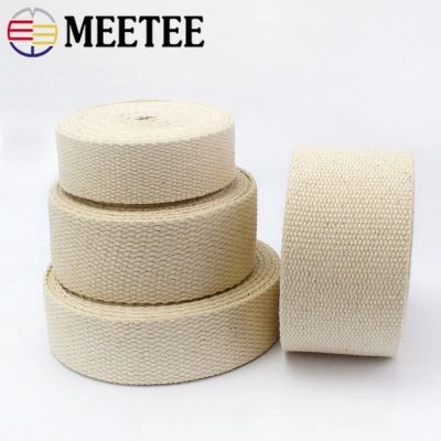 4Meters 20/25/30/38/50mm Beige Webbings Tape For Bag Backpack Cotton Ribbon Belt Luggage Strap DIY Clothes Sewing Accessories