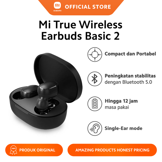 xiaomi mi true wireless tws earbuds basic 2 mic ganda