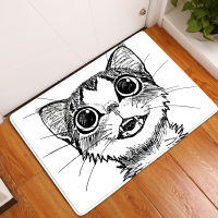 Cute Cat Puppy Print Floor Mats Bedroom Car Anti-Slip Kitchen Toilet Doormat Kitchen Door Decorative None-slip Doormat