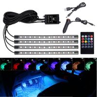 【CC】 Car Interior Atmosphere Strip Foot Lamp With USB Music Multiple Modes