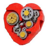 Build MOC Model MOC Technical Idea Clockwork Heart Diecast Mechanical Heart Building Blocks Educational Childrens Toys Gift dependable