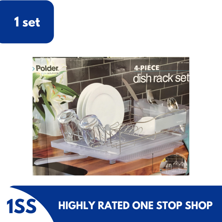 Polder 4-Piece Stainless-Steel Dish Rack Set