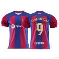 JS 23/24 Barcelona Lewandowski Home Jersey Football Tshirts Short Sleeve Sports Tee Plus Size SJ