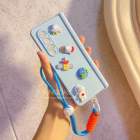 เคสโทรศัพท์อวกาศนักบินอวกาศสำหรับ Samsung Galaxy Z พับ3บานพับสีน้ำเงิน Z พับ4ปก