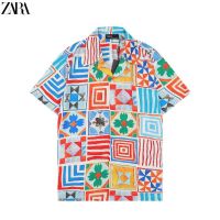 ZARA 4570 เสื้อเชิ้ตแขนสั้น แฟชั่นสําหรับผู้ชาย และผู้หญิง