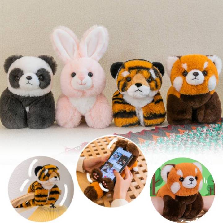 plush-clapping-bunny-panda-toy-tiger-raccoon-hand-ring-gift-accessories-children