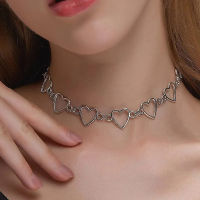 ออกแบบใหม่ Hollow เกาหลี Sweet Love Heart Choker สร้อยคองบแฟนของขวัญน่ารัก Bicolor สร้อยคอเครื่องประดับ Collier Femme