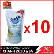 Combo 10 túi Nước lau sàn Sunlight Thiên nhiên chiết xuất Chanh Zuzu & Sả