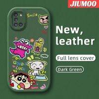 JIUMOO เคสโทรศัพท์ปลอกสำหรับ Samsung M31 A31 M31ชั้นหนึ่งเคสโทรศัพท์หนังดีไซน์ใหม่สีเทียน Shin-Chan เคสซิลิโคนนิ่มลายกันกระแทกฝาครอบเลนส์แบบเต็มเคสป้องกันกล้อง