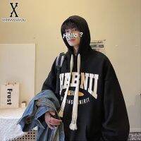 YIPINYOUYOU丨Hooded Sweatshirt ขนแกะหนาอเมริกัน Ins แฟชั่นจดหมายพิมพ์เสื้อหลวม