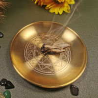 Astrology Pentagram Candlestick Table Altar Plate Divination Wicca Accessories Candleholder Ritual Tray Goldplating