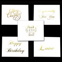 Mini Gold Thank you Gift Greeting Cards Valentine Happy Birthday Christmas Party Wedding Invitations Letter Greeting Cards 50pcs