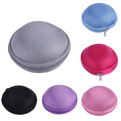 23 Colors Portable Case for Headphones Case Mini Zippered Round Storage Hard Bag Headset Box for Earphone Case SD TF Cards Headphones Accessories