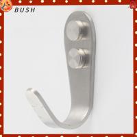 BUSH 12pcs เหล็กไร้สนิม ตะขอเสื้อโค้ท กันสนิมได้ พร้อมสกรูยึด ตะขอรูปตัว J หนาขึ้น กันน้ำกันน้ำได้ ที่แขวนผ้าเช็ดตัวเสื้อคลุม กระเป๋าหมวกแขวน