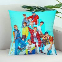 (All in stock, double-sided printing)    Ateez pillowcase, decorative pillowcase, office, family bedroom, square pillowcase, zipper, satin soft   (Free personalized design, please contact the seller if needed)