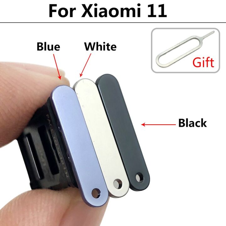 อะแดปเตอร์ที่ใส่ถาดซิมช่องเสียบบัตรการ์ด-sd-ใหม่เหมาะสำหรับ-xiaomi-mi-11-lite-11-pro-11t-mi-12-mi12อะไหล่สำรองสีดำ-สีฟ้า-สีขาว